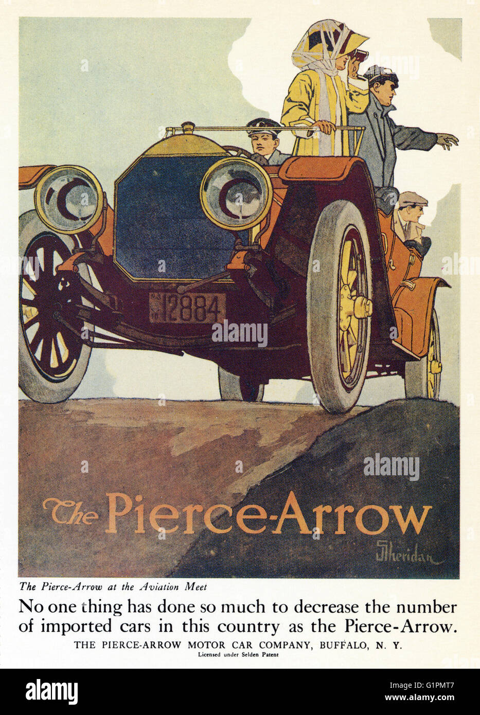 AD: PIERCE-ARROW, 1925.  Pierce-Arrow Automobil Werbung vom amerikanischen Magazin, 1925. Illustration von Edward Henry. Stockfoto