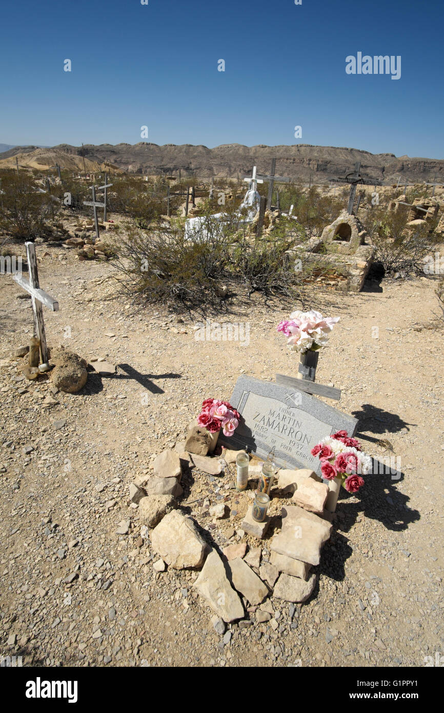 Historischer Friedhof in Terlingua, Texas. Stockfoto