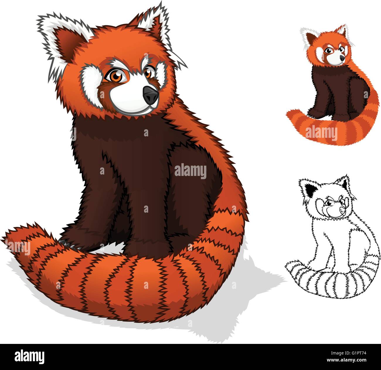 Hochwertige Red Panda Cartoon Charakter Vektor-Illustration Stock Vektor