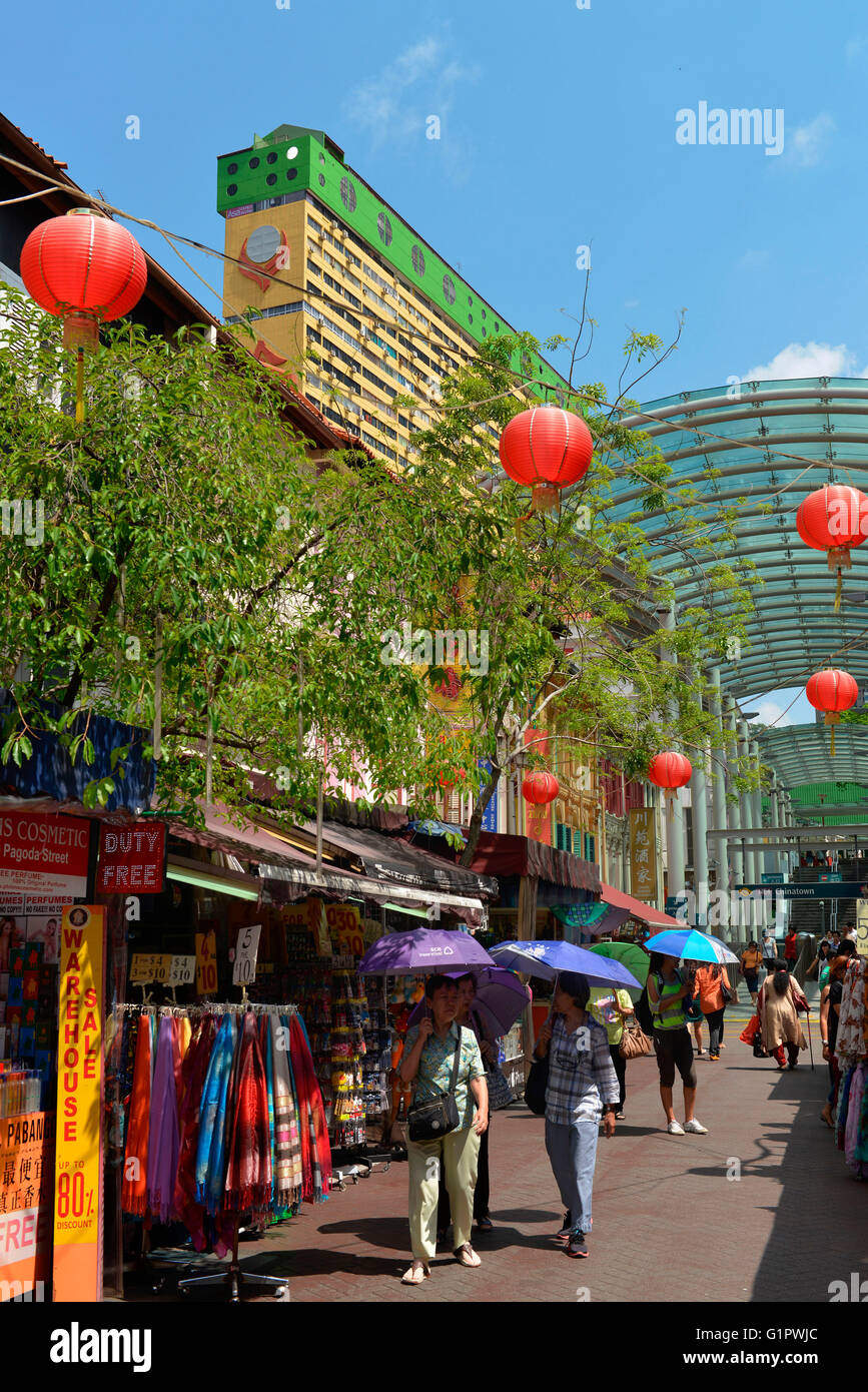 Pagoda Street, Chinatown, Singapur Stockfoto