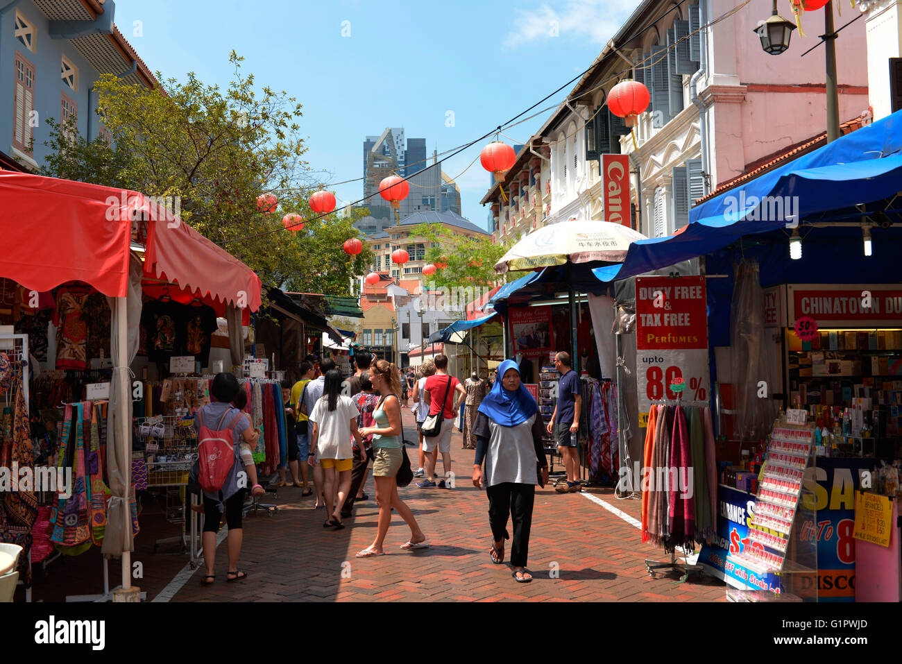 Pagoda Street, Chinatown, Singapur Stockfoto