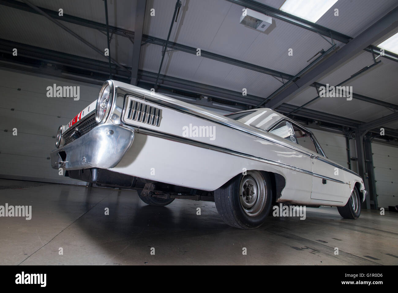 Rennlegende "Gentleman" Jack Sears und sein Auto Ford Galaxie Stockfoto