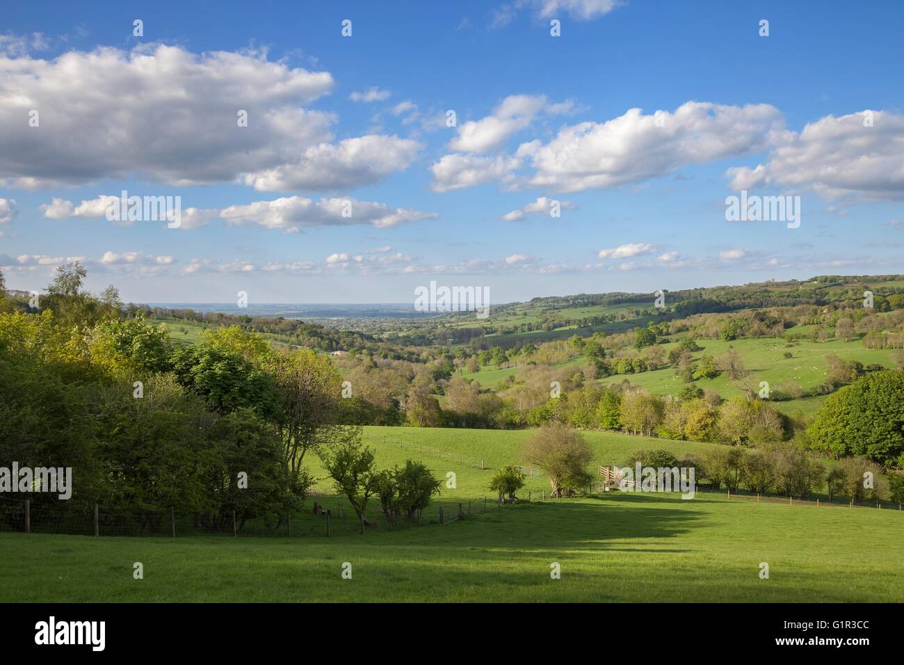 Ländliche Cotswolds nahe dem Dorf von Snowshill, Gloucestershire, England Stockfoto
