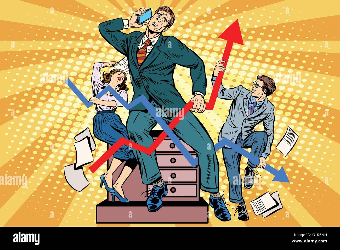 Geschäftsleute und Vertrieb Zeitpläne Stock Vektor