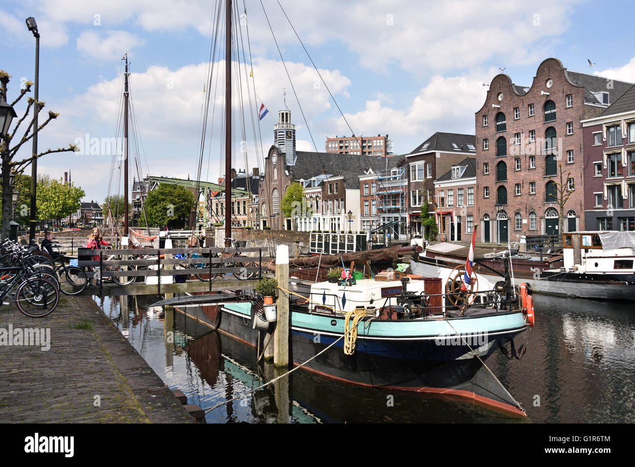 Im Juli 1620 reiste Speedwell Delfshaven an Mayflower Rotterdamer Hafen Hafen Stockfoto