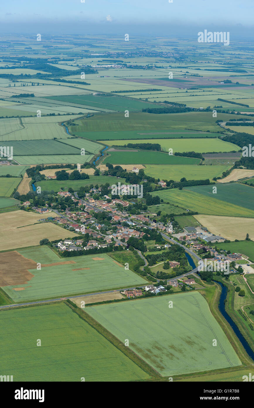 Eine Luftaufnahme des südlichen Kyme und die umliegende Landschaft Lincolnshire Stockfoto