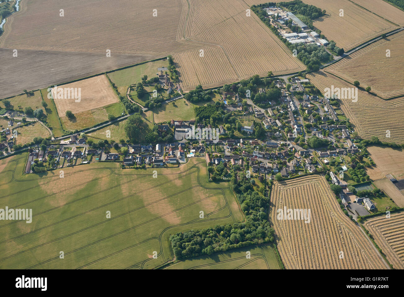 Eine Luftaufnahme des Dorf wenig Addington und Umland Northamptonshire Stockfoto