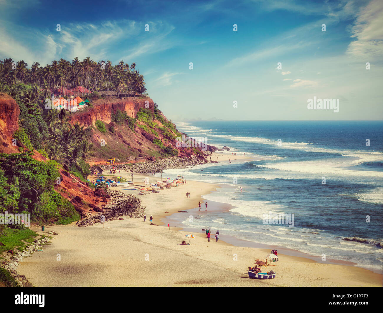 Varkala Beach, Kerala, Indien Stockfoto