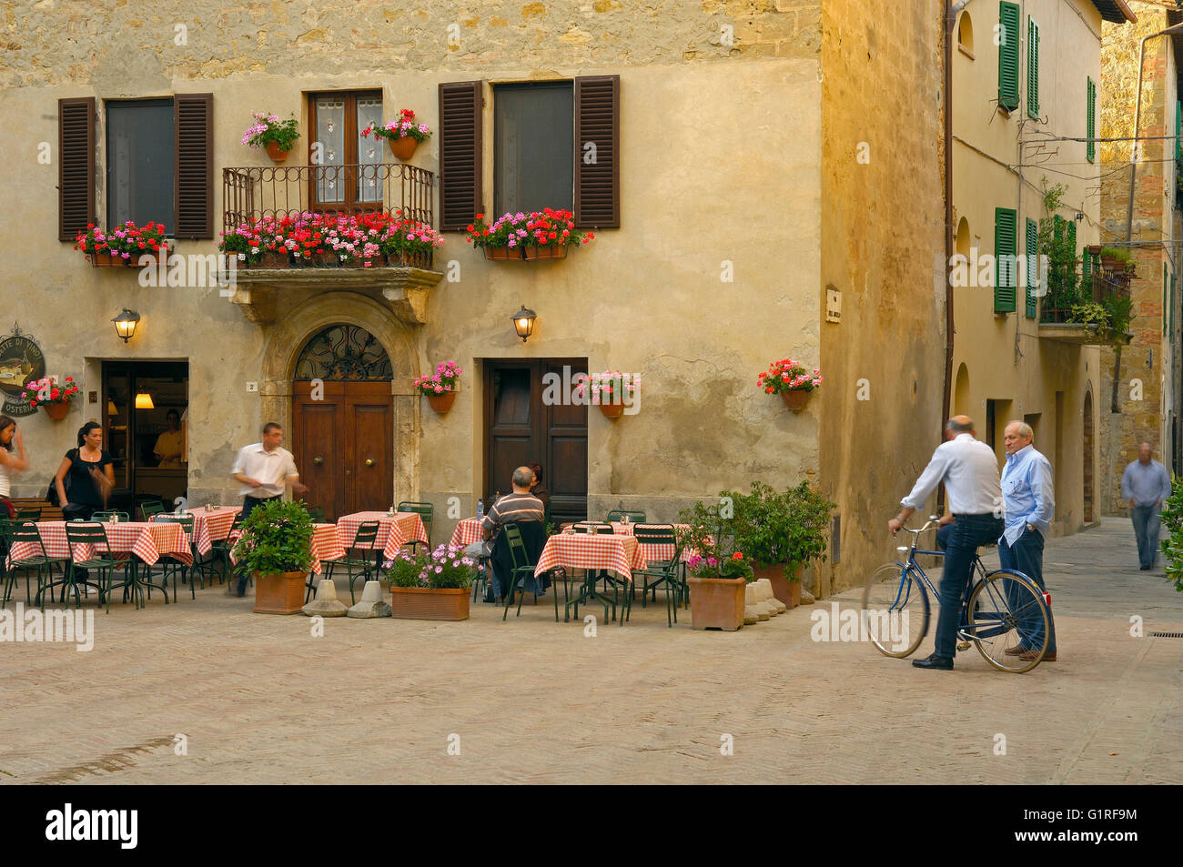 Pienza, Piazza di Spagna, Val d ' Orcia, Orcia-Tals, UNESCO Welt Kulturerbe Website, Provinz Siena, Toskana, Italien, Europa. Stockfoto