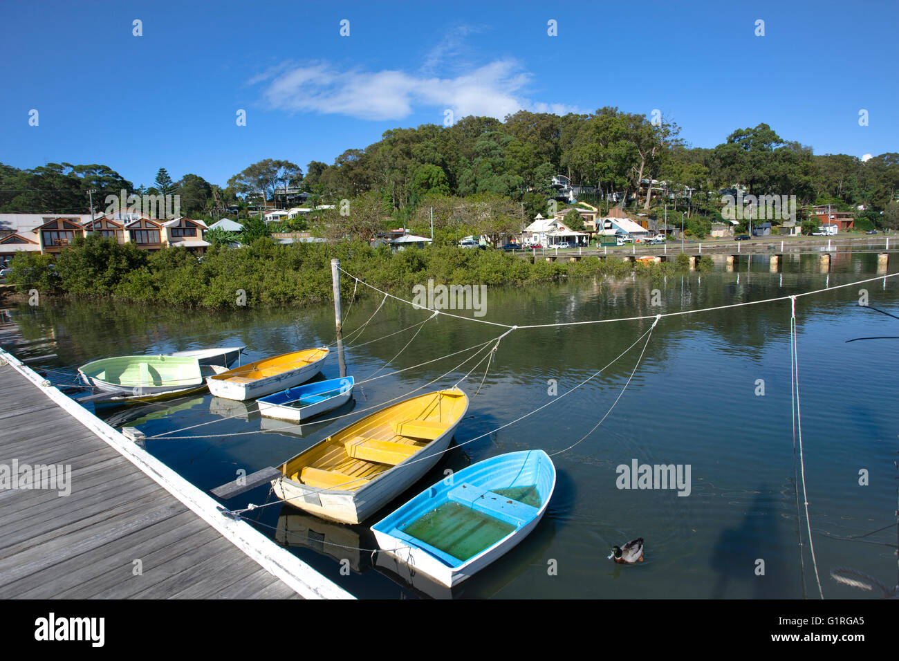 Australien, New South Wales, Central Coast, Brisbane Water, Hardys Bay, Blick vom Killcare Marina Stockfoto