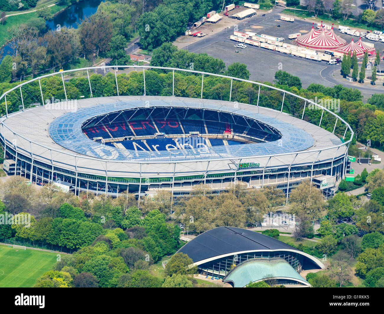 Fußball-Stadion Hannover, HDI-Arena, verwendet durch Club Hannover 96, Hannover, Deutschland Stockfoto