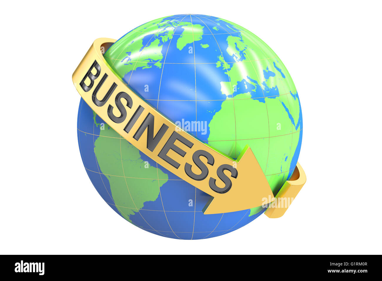 Global Business-Konzept, 3D-Rendering isolierten auf weißen Hintergrund Stockfoto