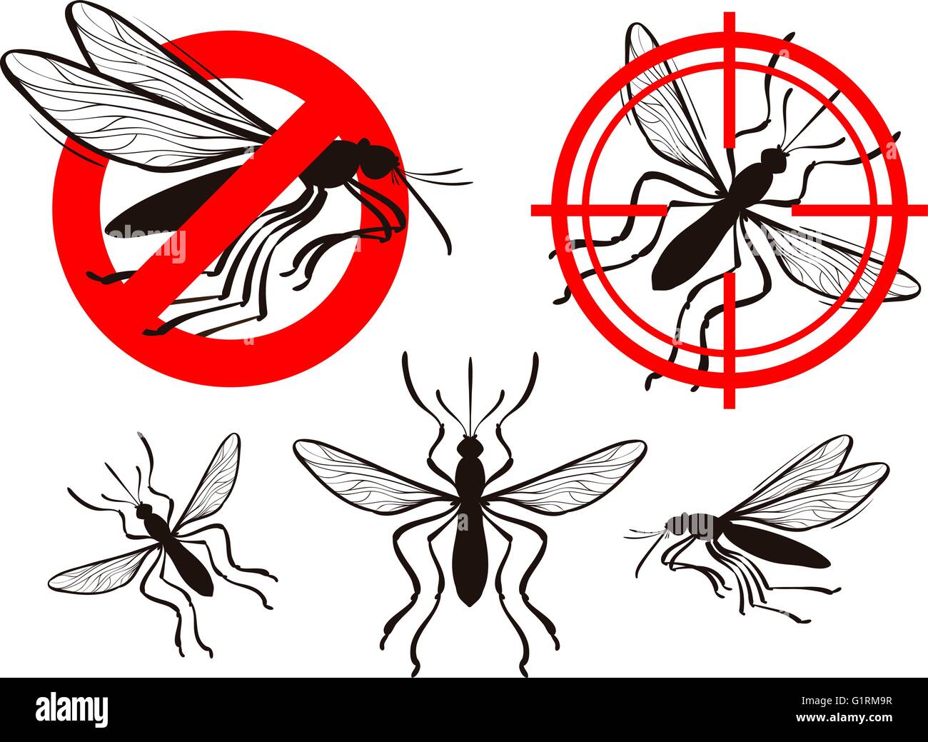 Moskito-Icon-Set. Pest Control-Vektor-illustration Stock Vektor