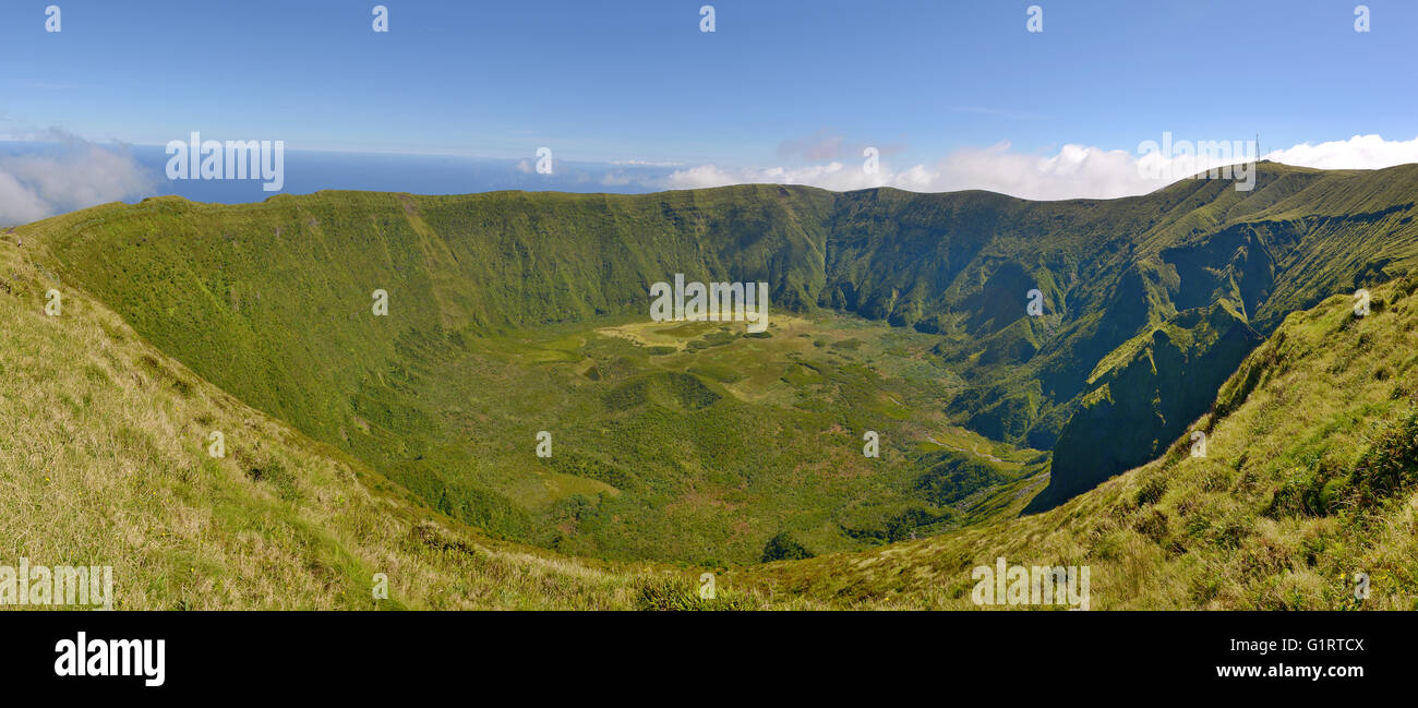 Caldera, Vulkan Cabeço Gordo, Faial, Azoren, Portugal Stockfoto