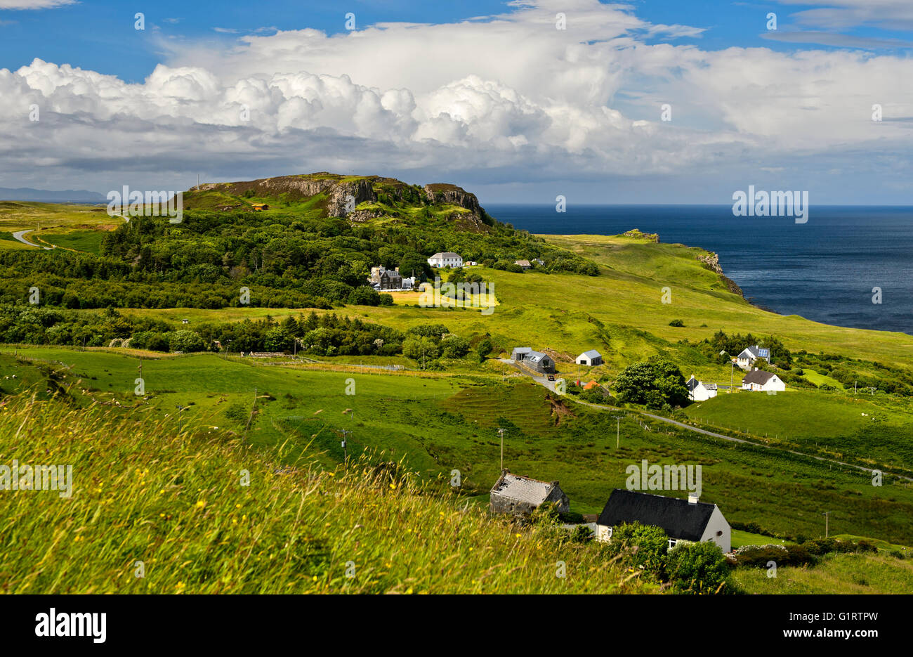 Landschaft von Trotternish Halbinsel Isle Of Skye, Schottland, Vereinigtes Königreich Stockfoto