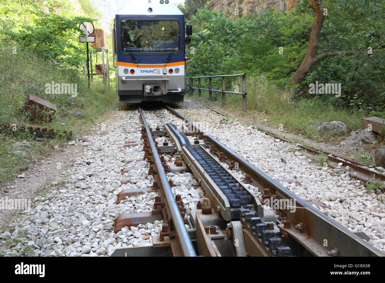 Odontotos Zahnradbahn, Griechenland, Kalavryta Stockfoto