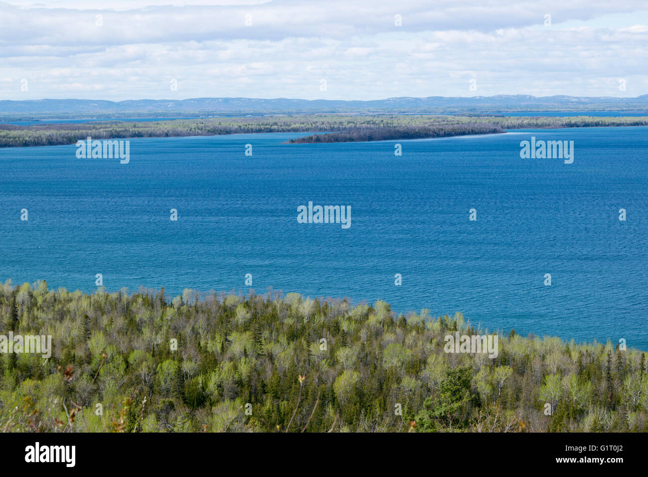 Einen malerischen Blick auf Georgian Bay, Lake Huron, Ontario. Stockfoto
