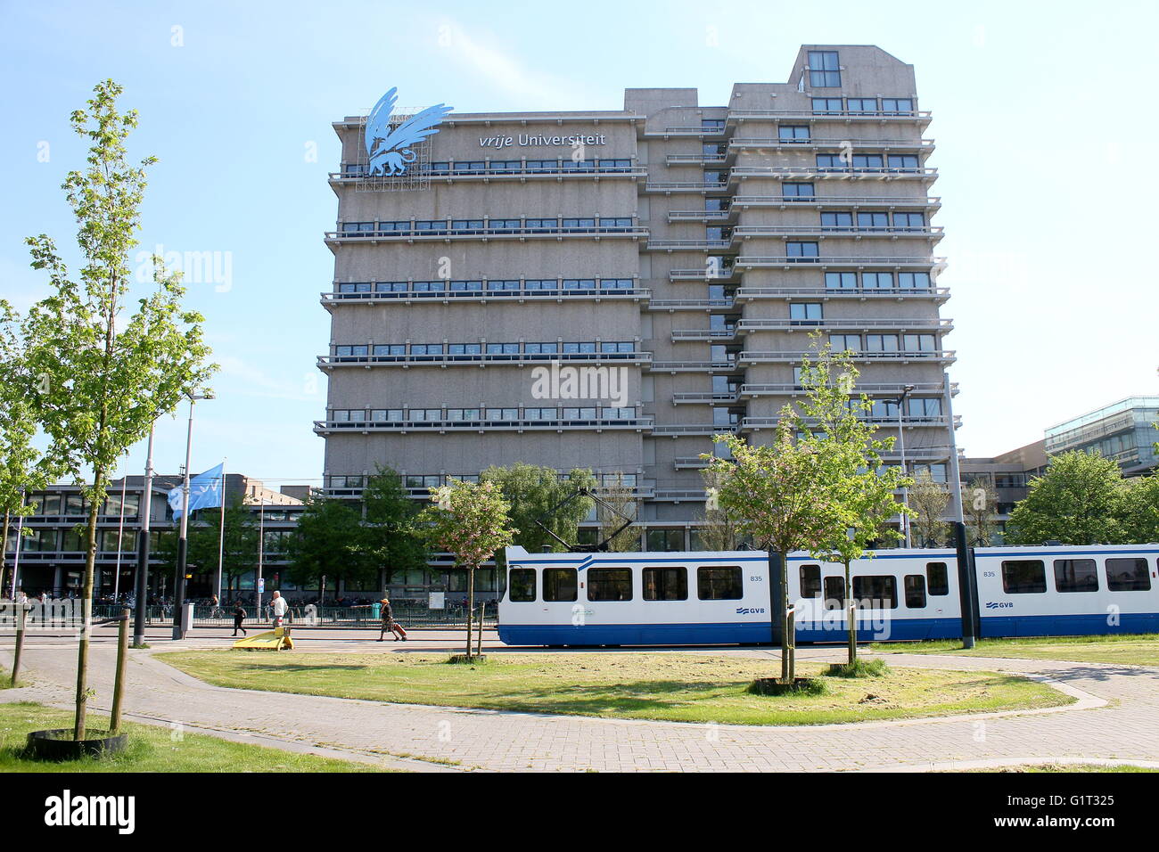 Hauptgebäude der Fe (Vrije Universiteit - Fu), Campus Kleiman, Amsterdam, Niederlande Stockfoto