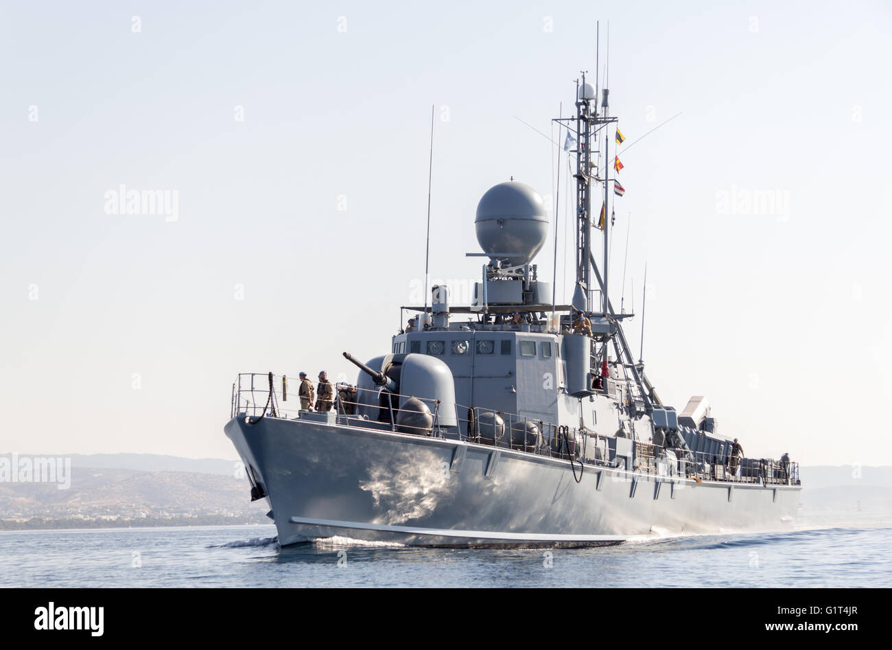 Deutsche Schnellboot von der Marine Stockfoto