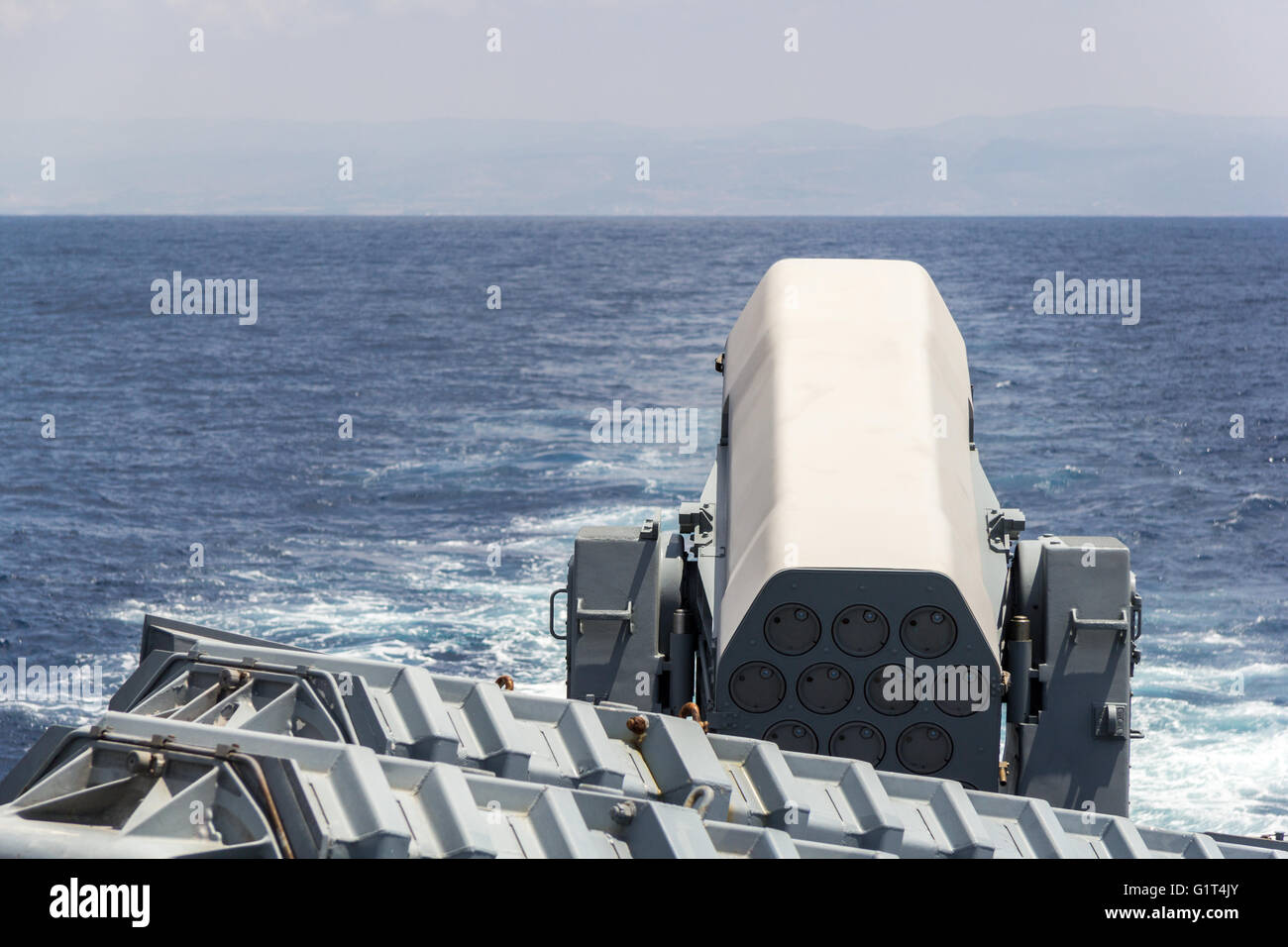 Rolling Airframe Missile System auf deutschen corvette Stockfoto