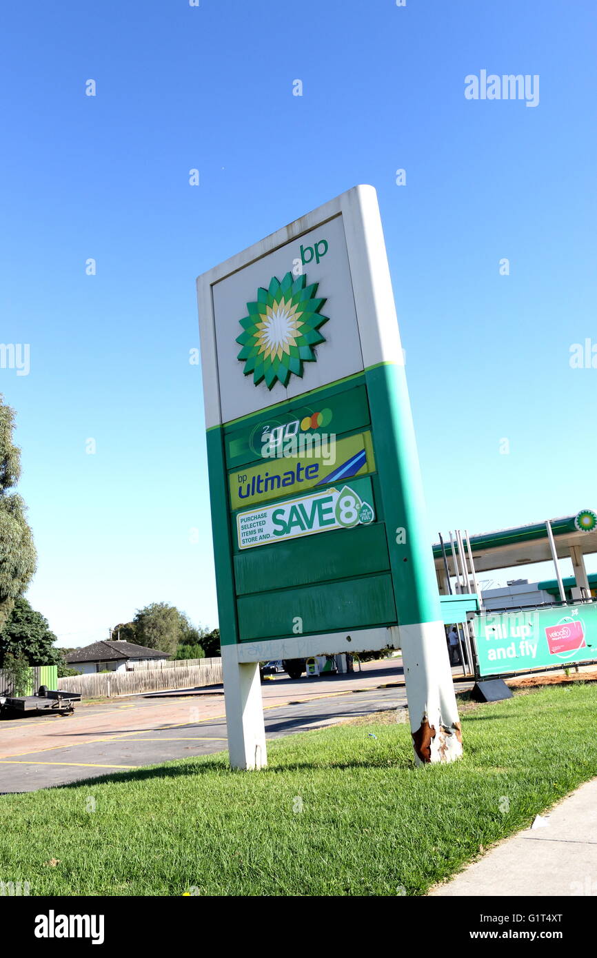 BP - British Petroleum-Benzin Station Victoria Australien Stockfoto