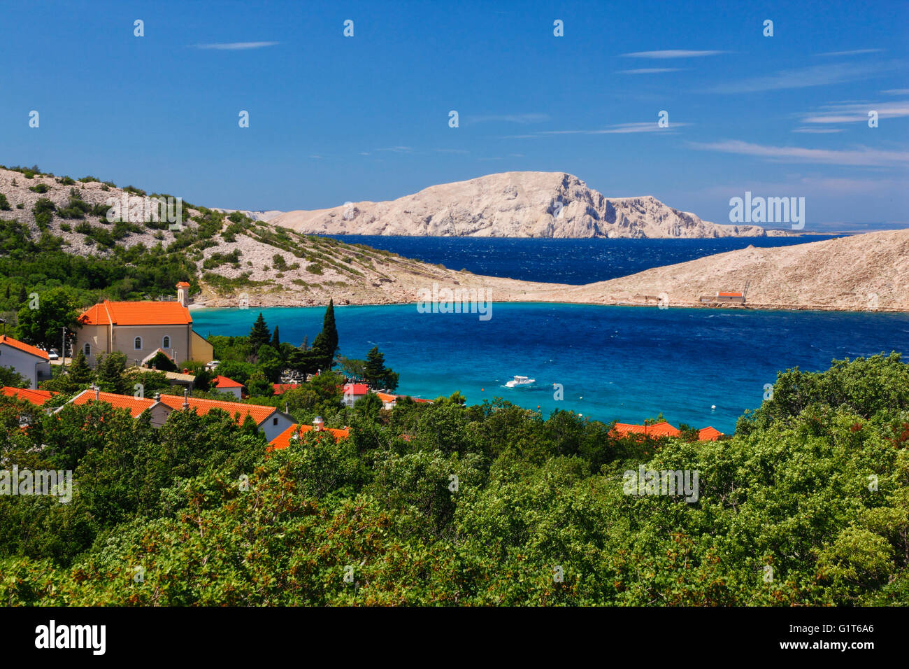 Lukovo kleiner Ort an der kroatischen Küste Stockfoto