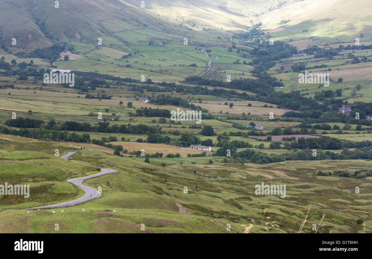 Blick von Mam Tor, Peak District, Derbyshire. Großbritannien Stockfoto