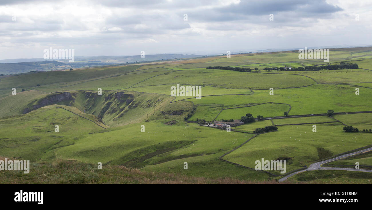 Blick von Mam Tor, Peak District. Derbyshire. Großbritannien Stockfoto