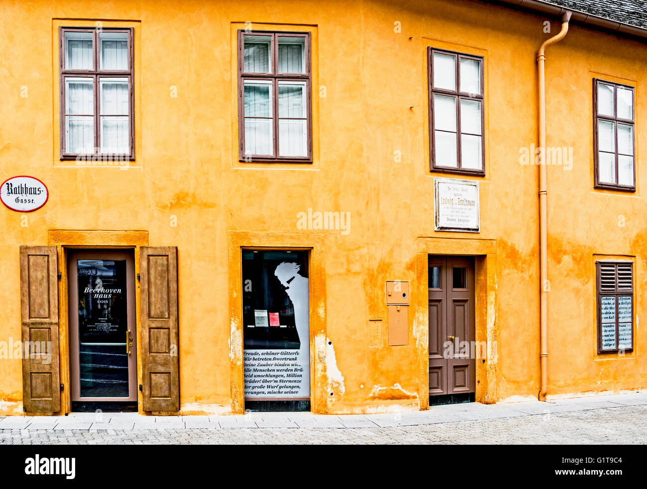 Baden bei Wien, Österreich, wo der Komponist Beethoven lebte; Beethovenhaus in Baden Bei Wien, Österreich Stockfoto