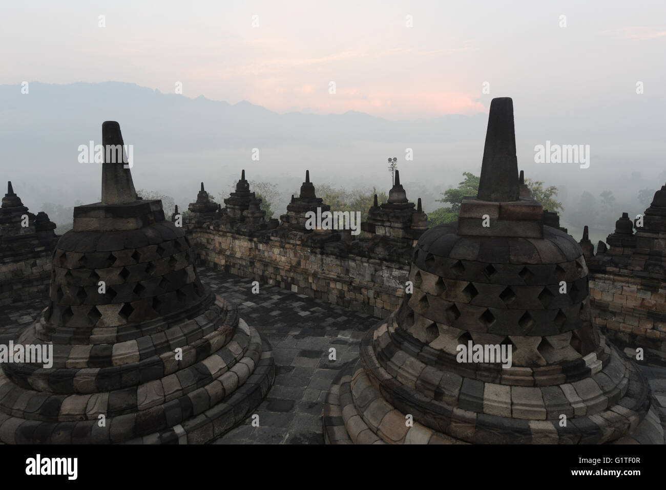 Der herrliche buddhistischen Borobudur-Tempel in Zentral-Java. Stockfoto