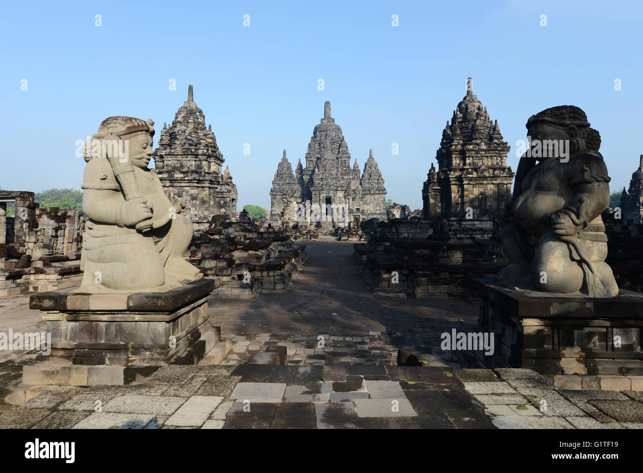 Die schönen Sewu Tempel in Zentraljava, Indonesien. Stockfoto