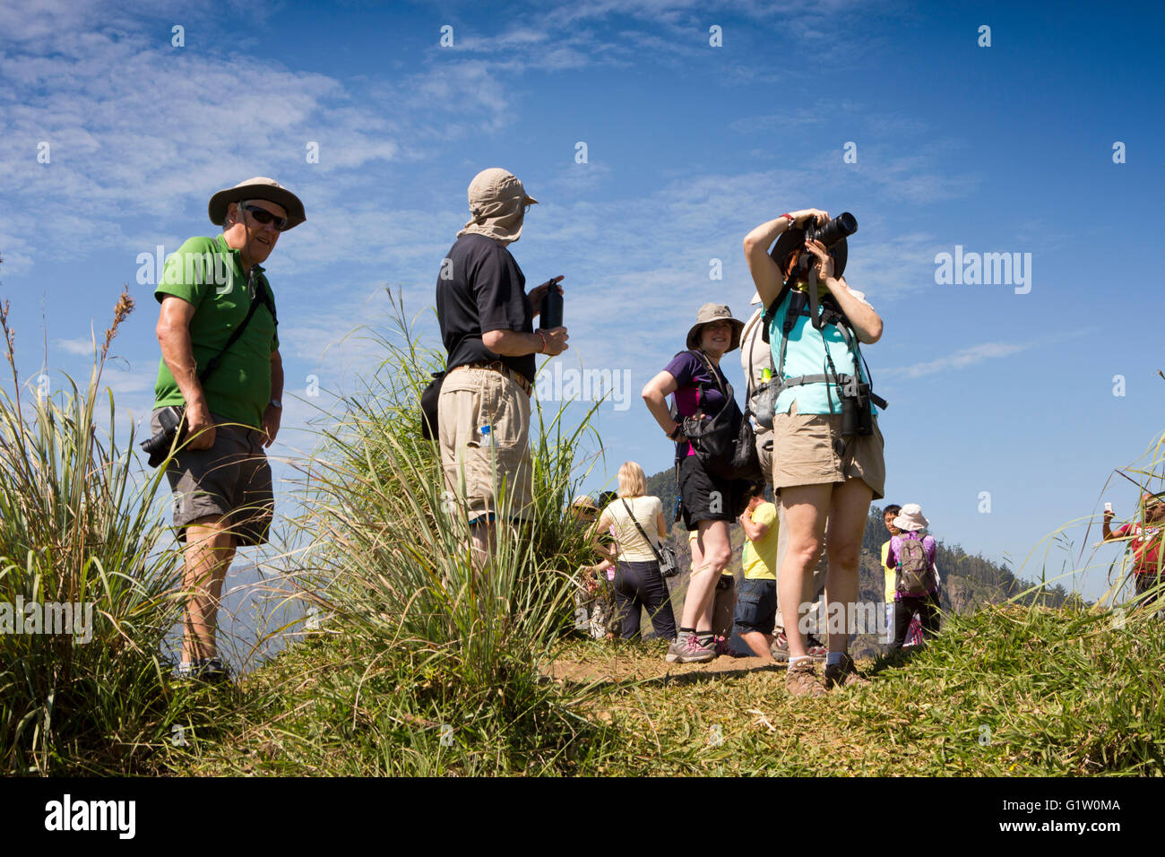 Sri Lanka, Ella, Touristen auf Little Adams Peak, Sri Pada Stockfoto