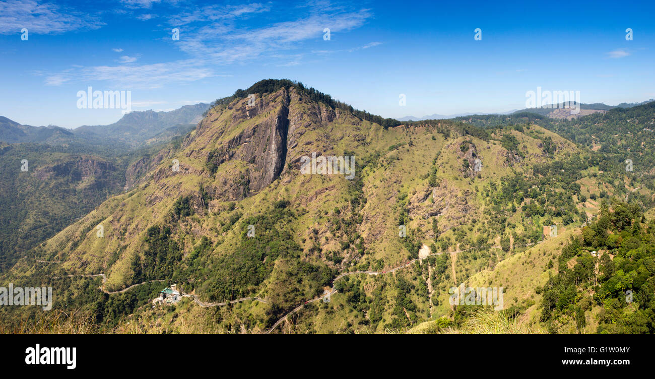 Sri Lanka, Ella, Rock erhöhte Ansicht von Little Adams Peak, Panorama Stockfoto