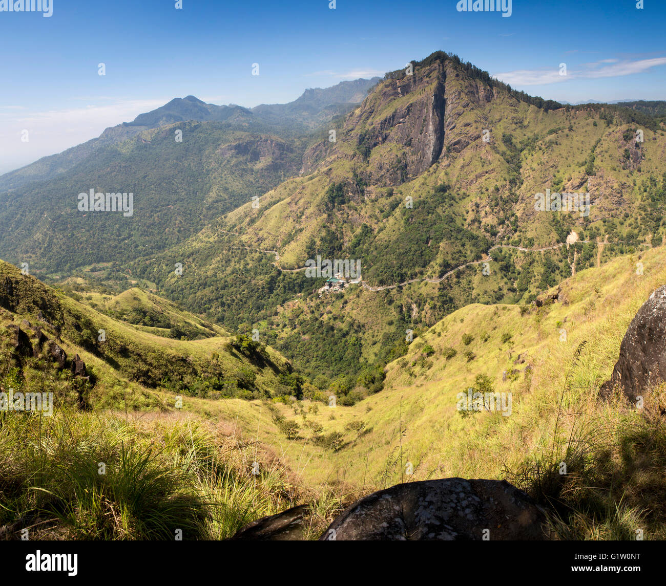 Sri Lanka, Ella, Rock erhöhte Ansicht von Little Adams Peak Stockfoto