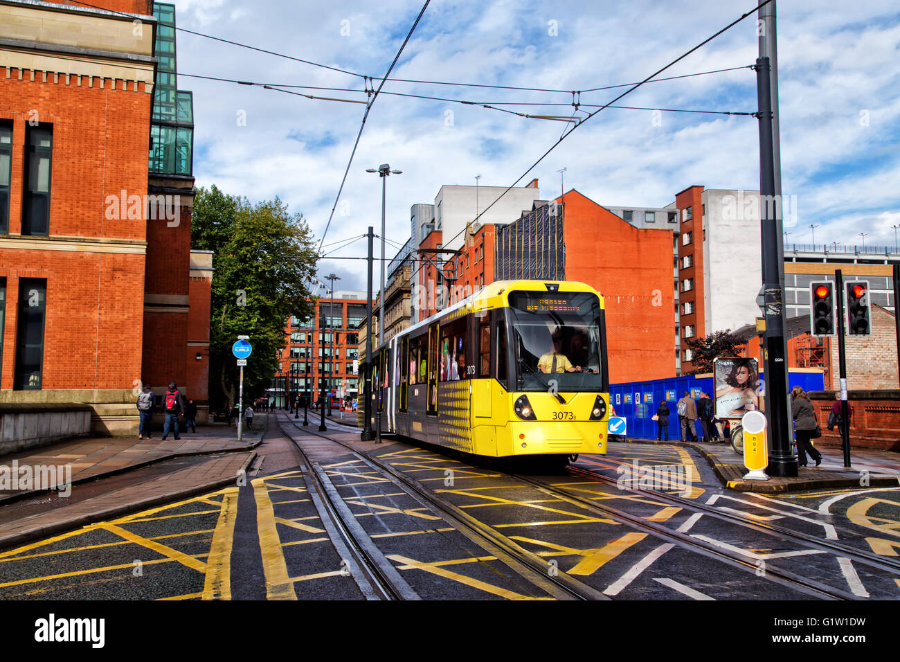 Eine Straßenbahn auf der Manchester Metrolink Stockfoto