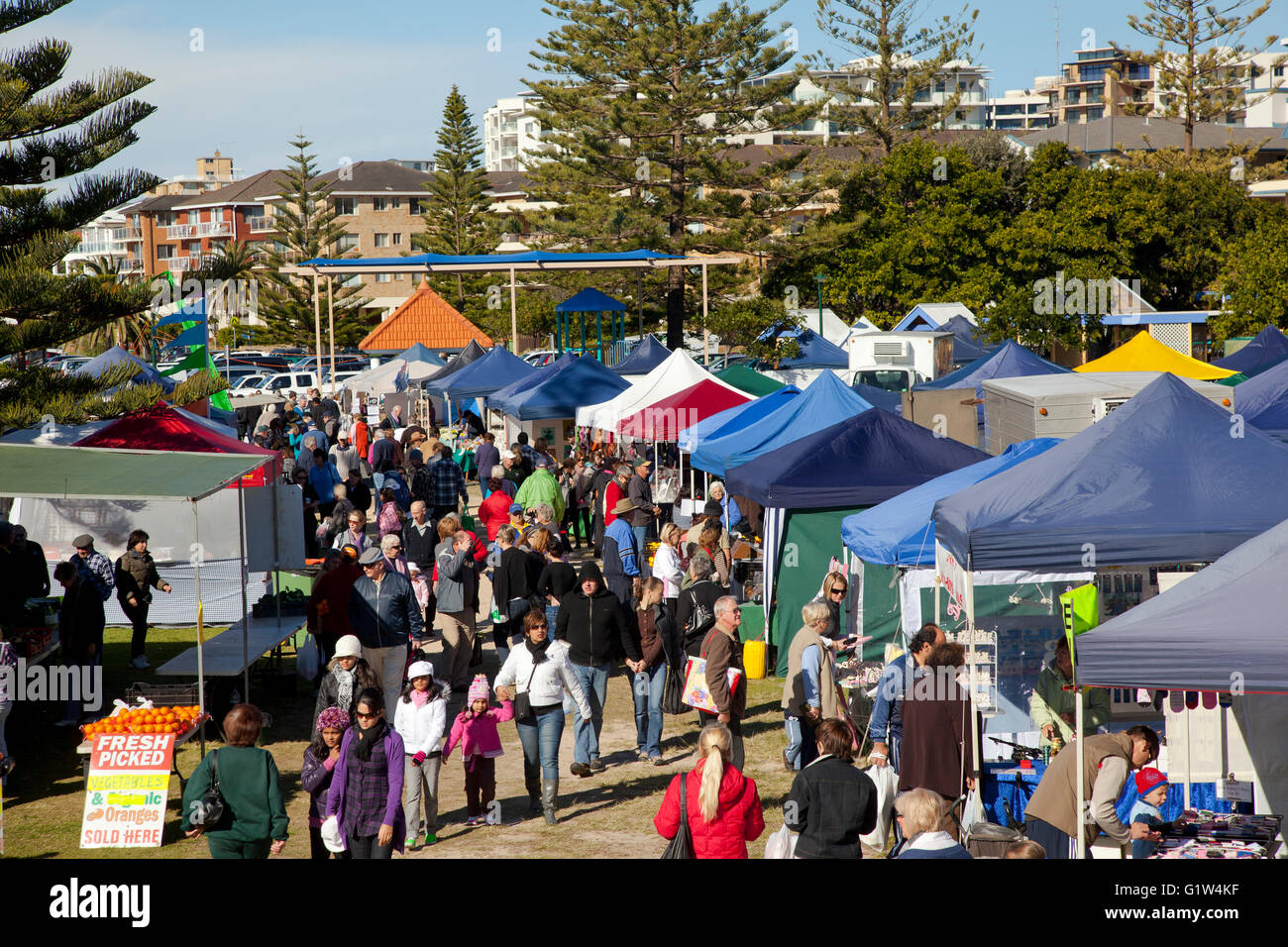 Australien, New South Wales, Central Coast, Samstagsmarkt am Eingang Stockfoto