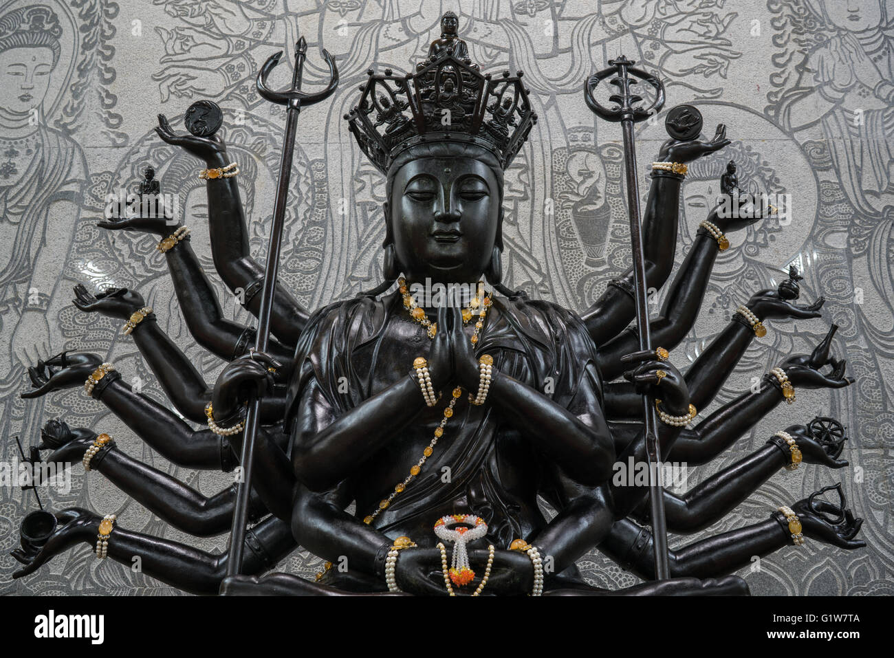 Statue im Wat Viharn Sien, Pattaya, Thailand Stockfoto
