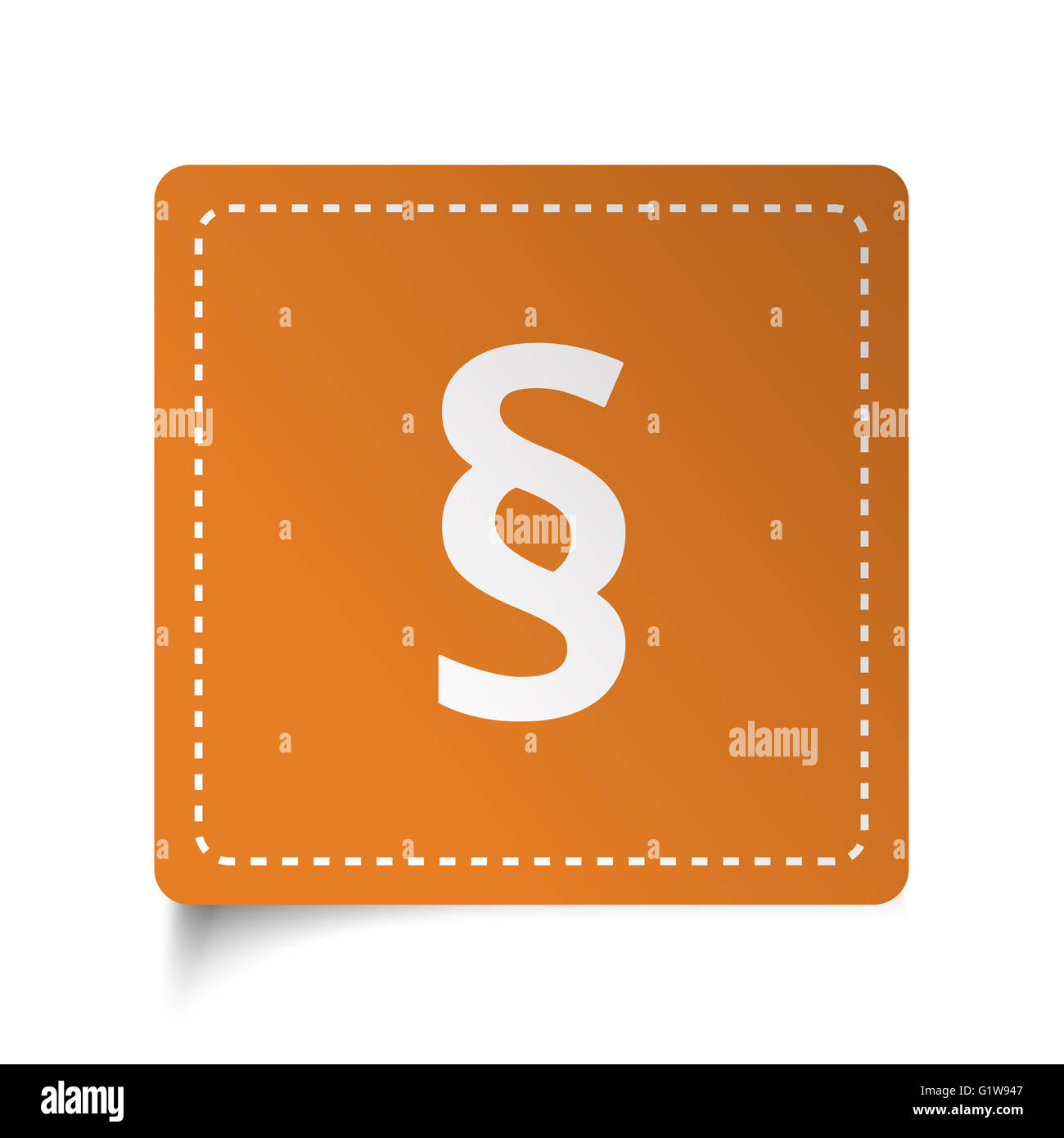 Weiße flache Absatz Symbol auf orange Aufkleber Stockfoto