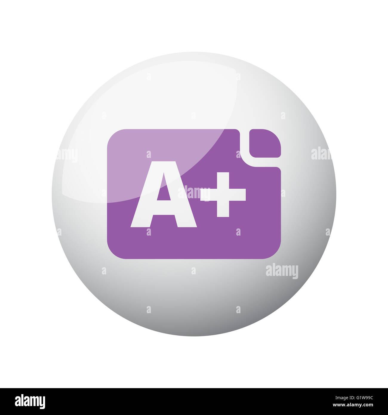Lila Rating-Symbol auf 3d Kugel flach Stockfoto