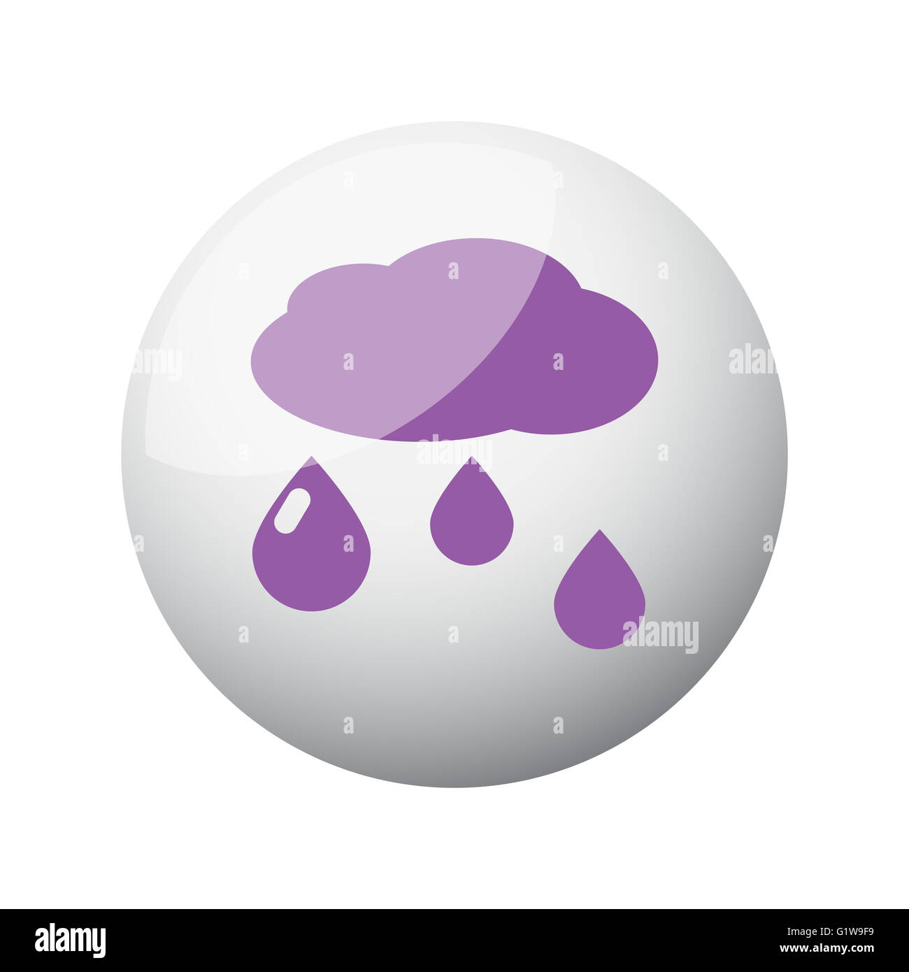 Purple Rain Symbol auf 3d Kugel flach Stockfoto