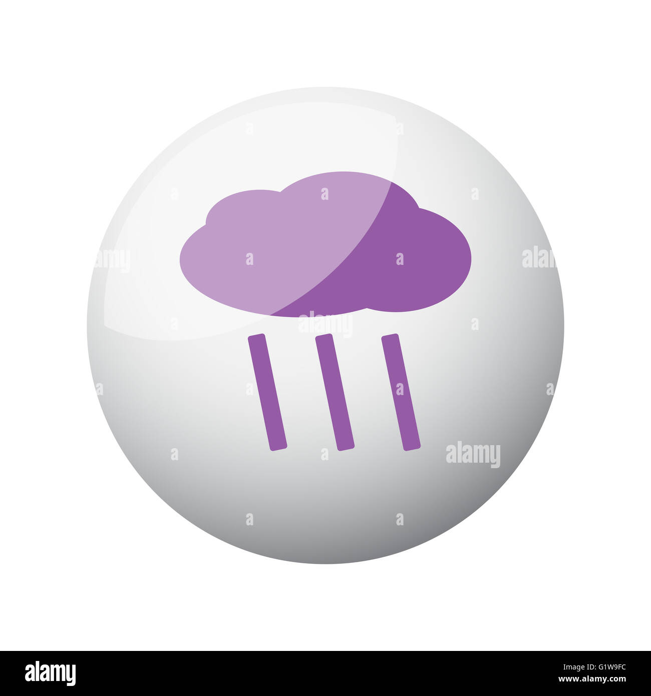 Purple Rain Symbol auf 3d Kugel flach Stockfoto