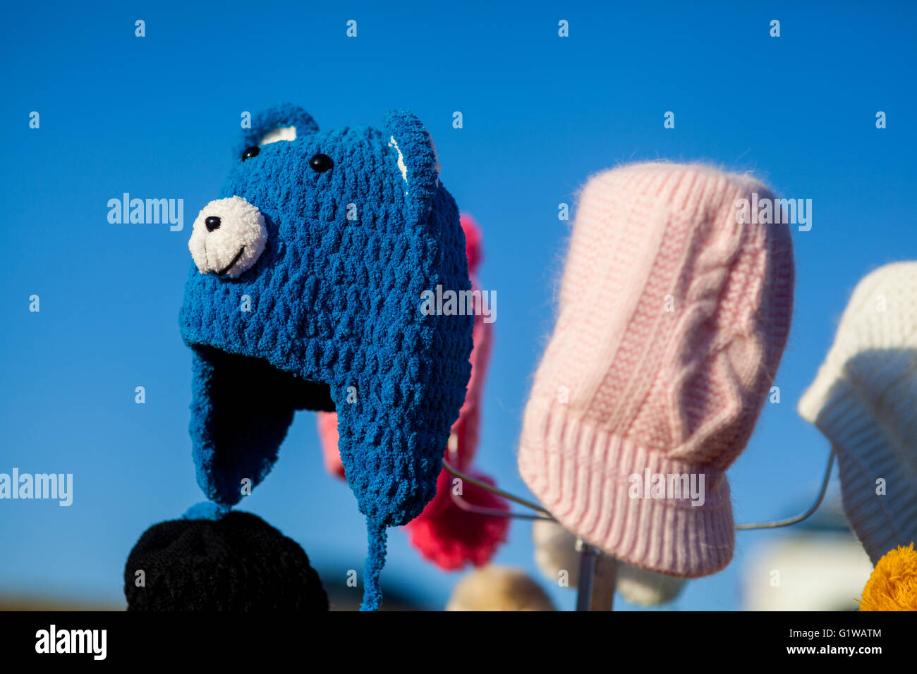 Stricken Sie Mütze Souvenirs. Stockfoto