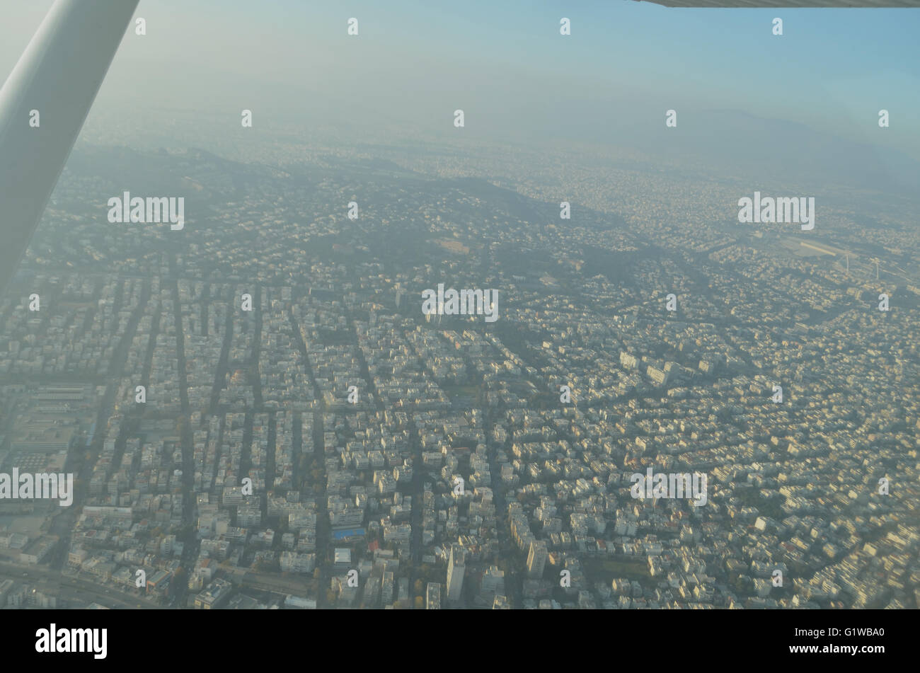 Chessna Flug Lektion. Bilder Fom über Athen, Tatoi Flughafen und Aegina Insel.  Ein tolles Geschenk von meinem guten Freund, Jim. Stockfoto