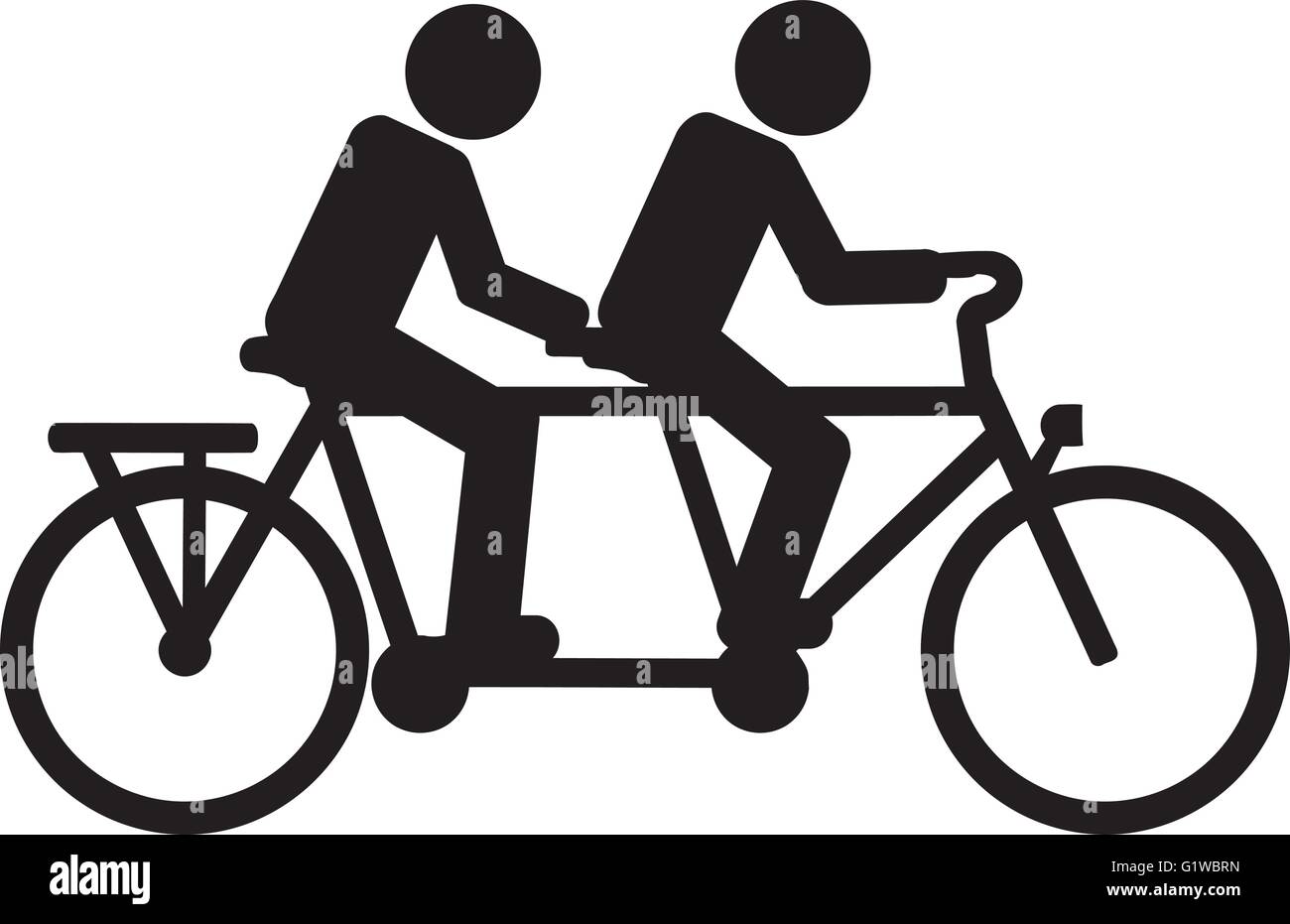 Tandem Fahrrad Piktogramm Stock Vektorgrafik Alamy