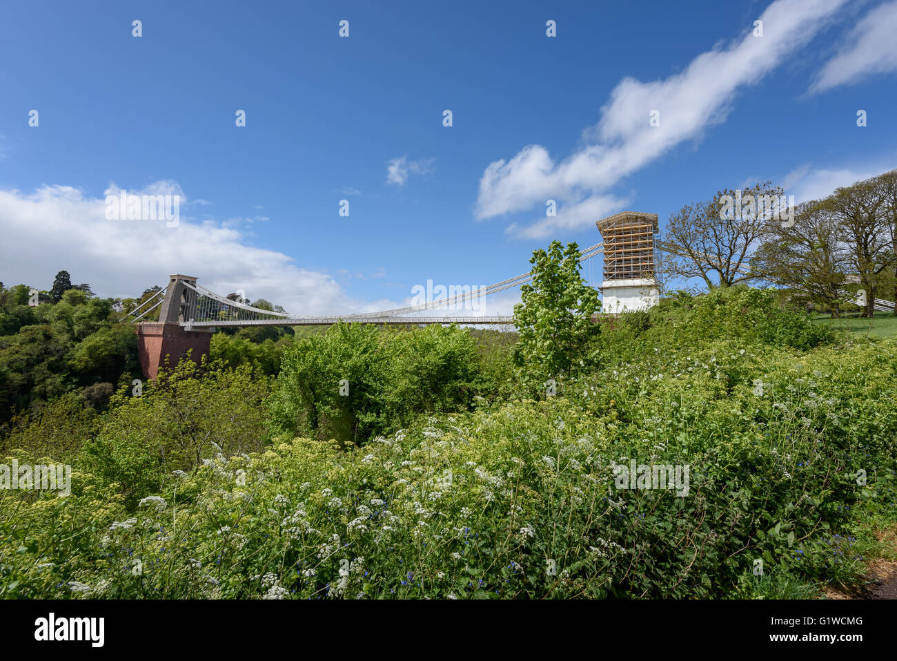 Clifton Bridge ist die Hängebrücke über den Fluss Avon in Bristol UK Stockfoto