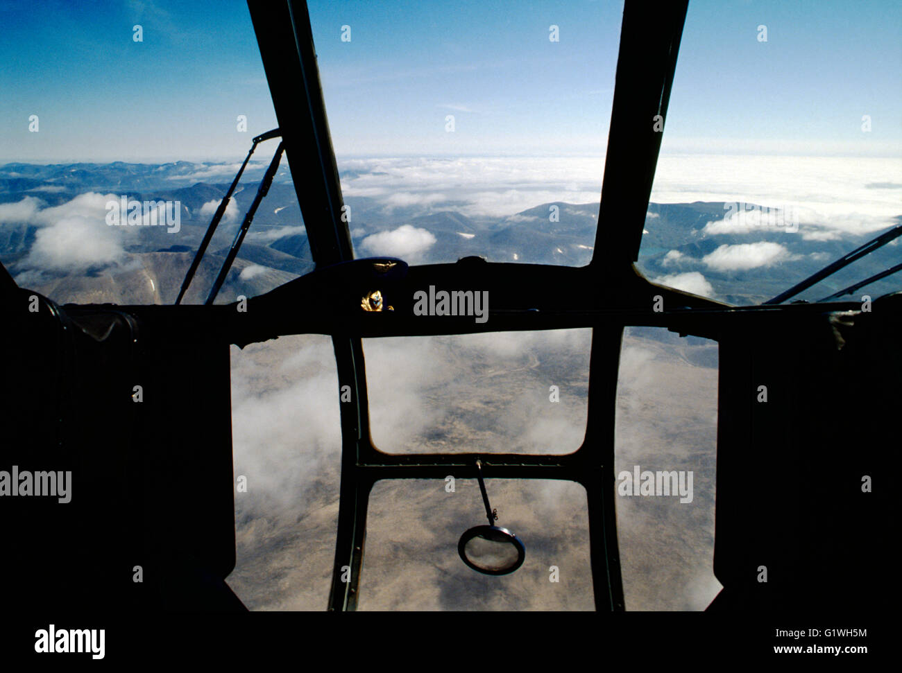 Luftaufnahme von gecharterten Aeroflot-Hubschrauber von Sibirien; Tschuktschen-Halbinsel; Magadan Region; Russische Föderation: UdSSR- Stockfoto