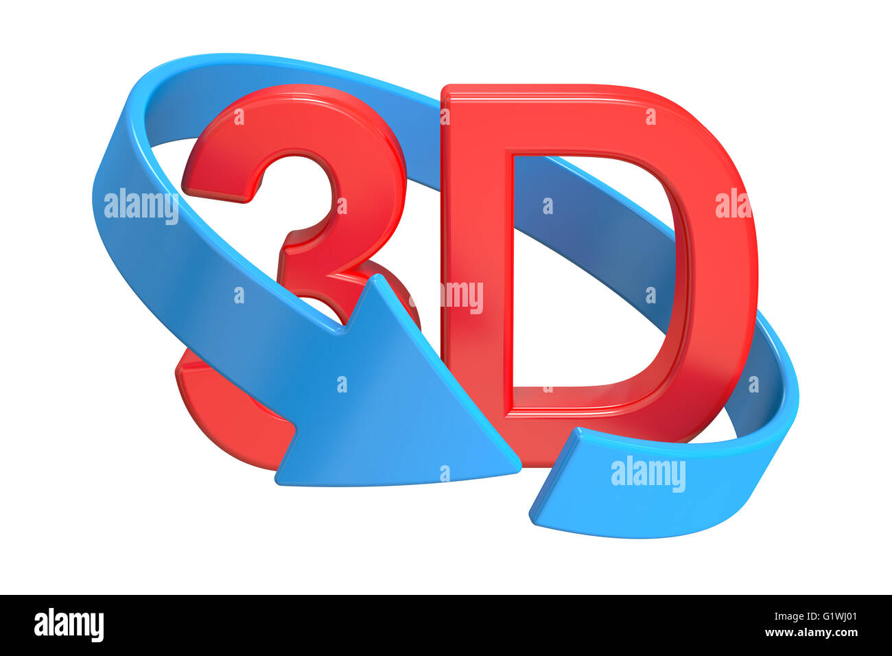 3D Virtual Tour-Konzept, 3D rendering isolierten auf weißen Hintergrund Stockfoto