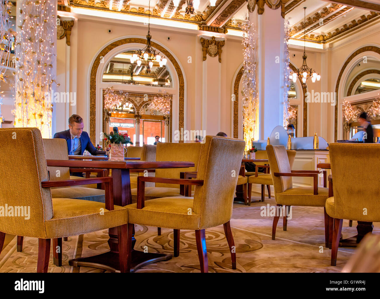 Lobby des Peninsula Hotel in Hongkong Stockfoto