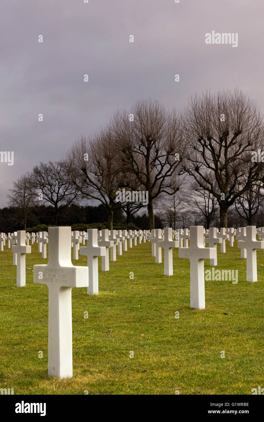 Amerikanischer Soldatenfriedhof in der Nähe von Margraten in der niederländischen Provinz Limburg Stockfoto