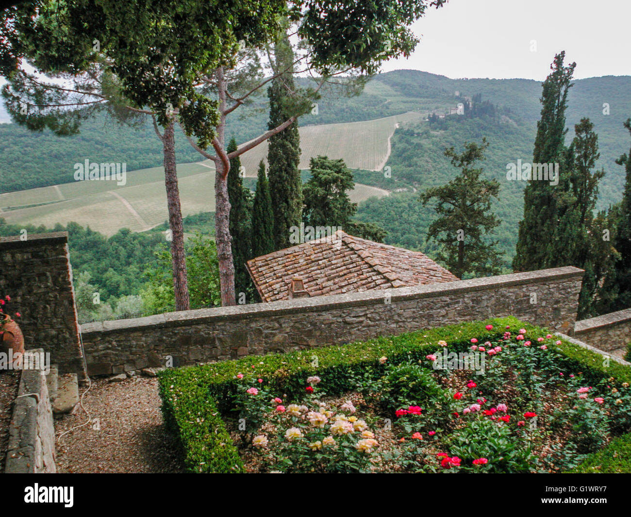 Castello di Vicchiomaggio im Chianti Classico (Toskana) Stockfoto